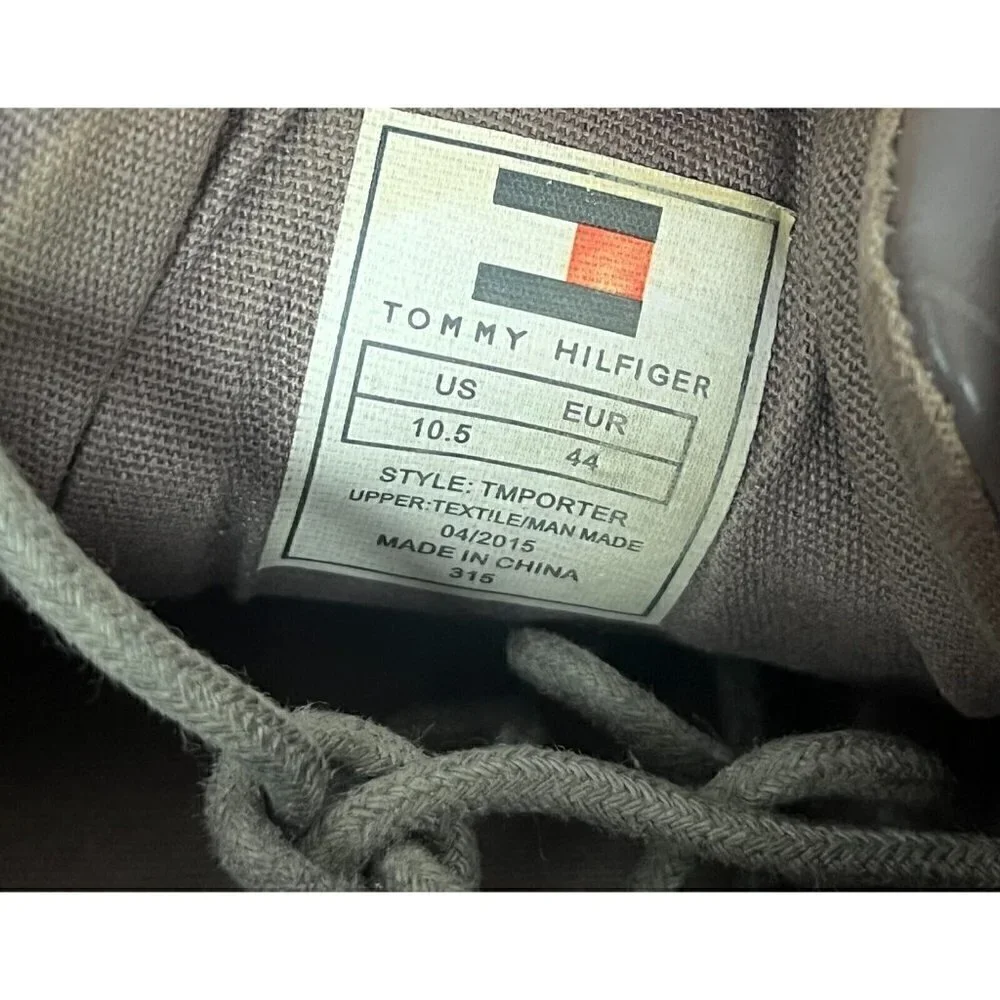 Tommy Hilfiger Brown Gray Red‎ Blue Logo Lace Up Sneaker Shoes Mens Size 10.5